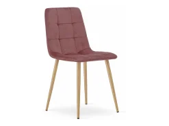 Silla Valora PYRA de terciopelo rosa con patas de madera para salón (x3)