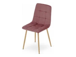 Silla Valora PYRA de terciopelo rosa con patas de madera para salón (x3)