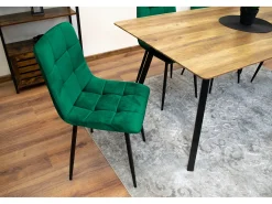 Silla Valora PYRA de terciopelo verde oscuro, diseño moderno (x4)