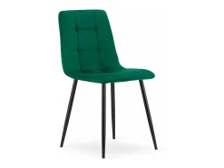 Silla Valora PYRA de terciopelo verde oscuro, diseño moderno (x4)