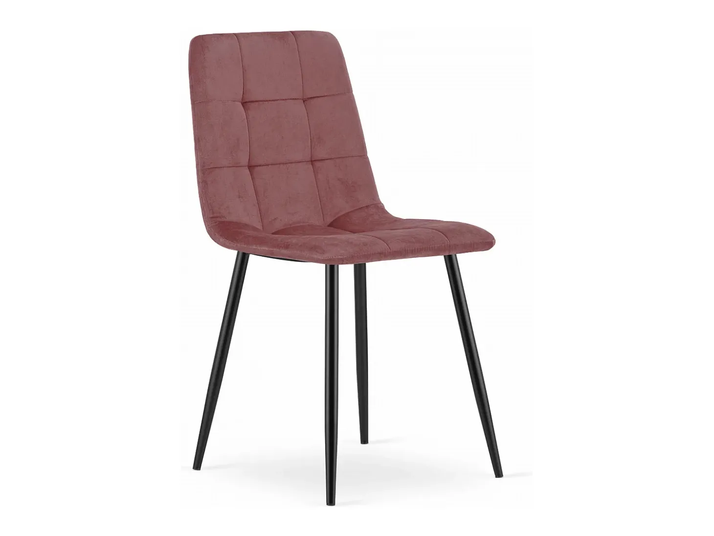 Silla Valora PYRA, terciopelo rosa, patas negras, diseño moderno (x4)