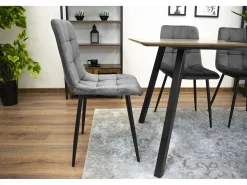 Silla Valora PYRA, terciopelo gris oscuro, diseño moderno (x3)