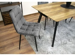 Silla Valora PYRA, terciopelo gris oscuro, diseño moderno (x4)