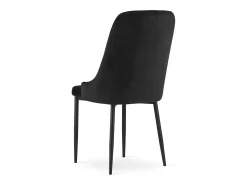 Silla Valora REMI de terciopelo negro con patas de metal x2