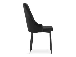 Silla Valora REMI de terciopelo negro con patas de metal x2