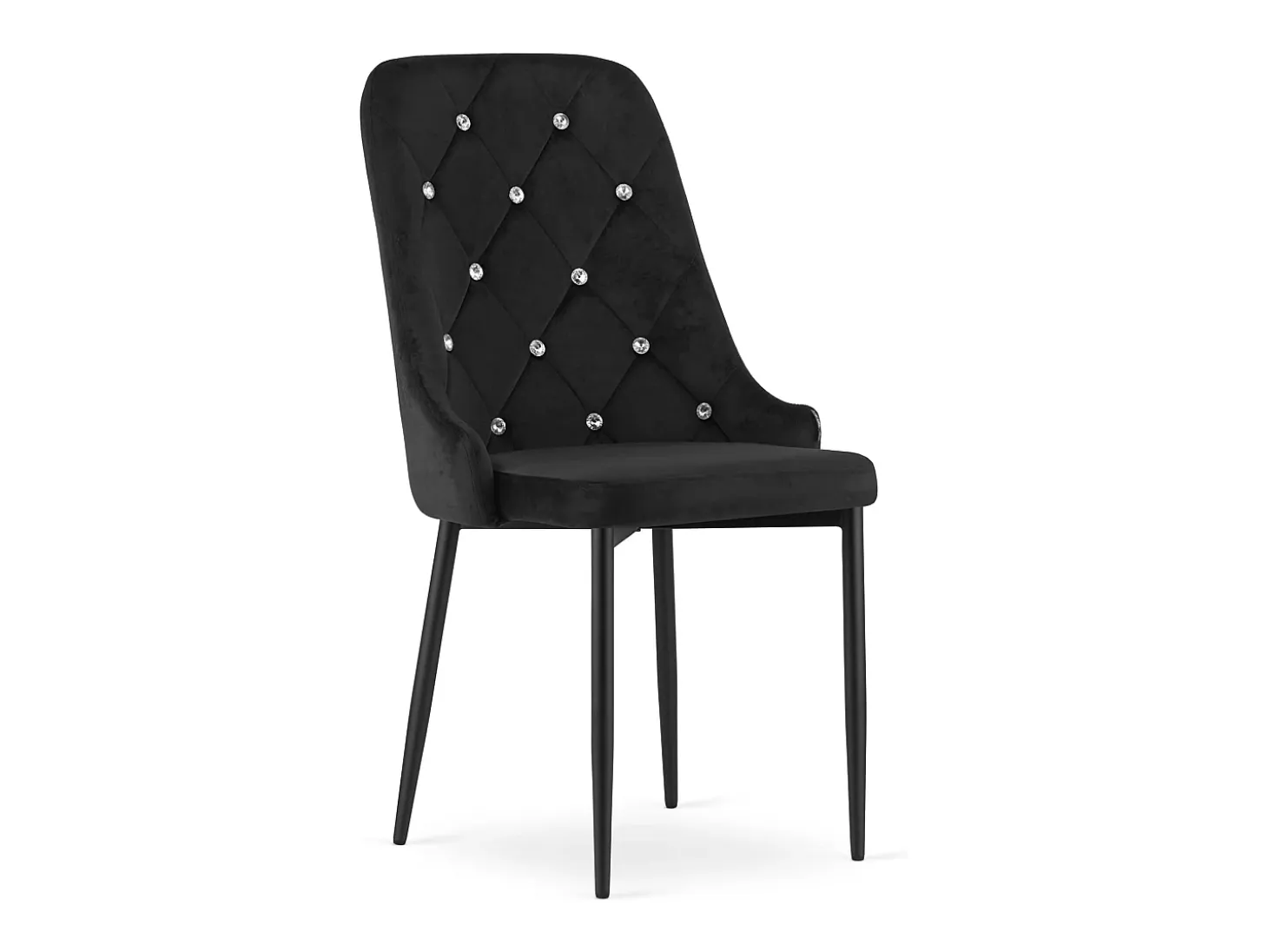 Silla Valora REMI de terciopelo negro con patas de metal x4