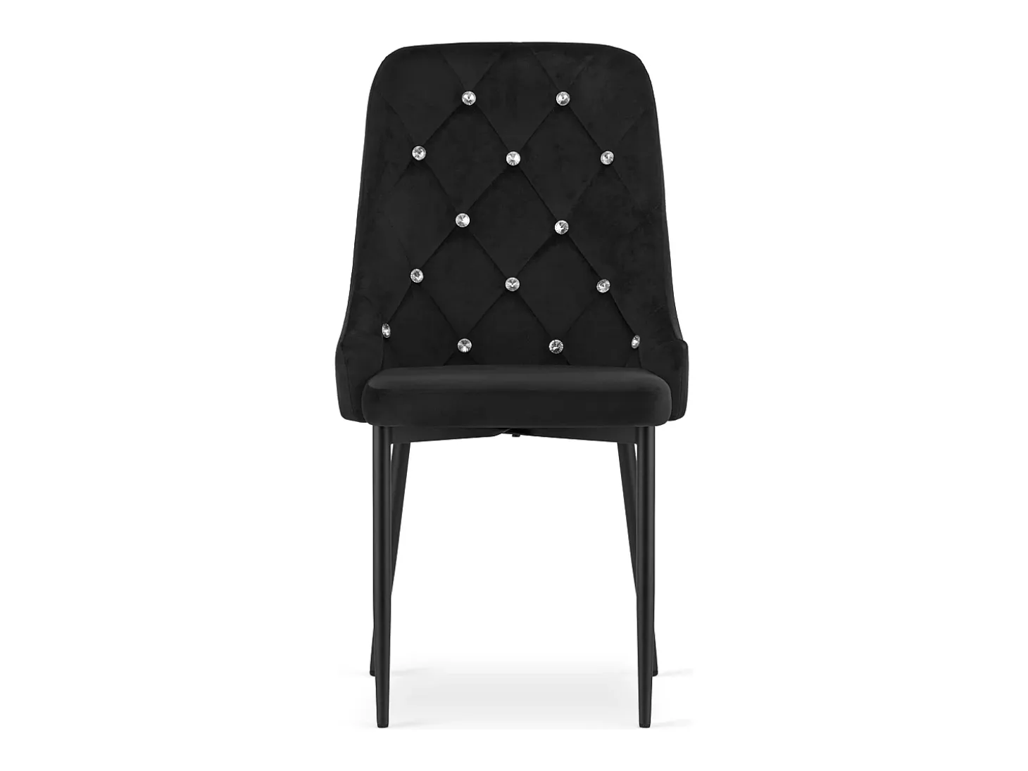 Silla Valora REMI de terciopelo negro con patas de metal x4