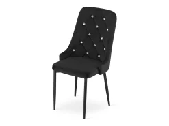 Silla Valora REMI de terciopelo negro con patas de metal x4