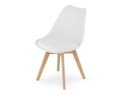 Silla Valora RIKX blanca con cojín y patas de madera x1