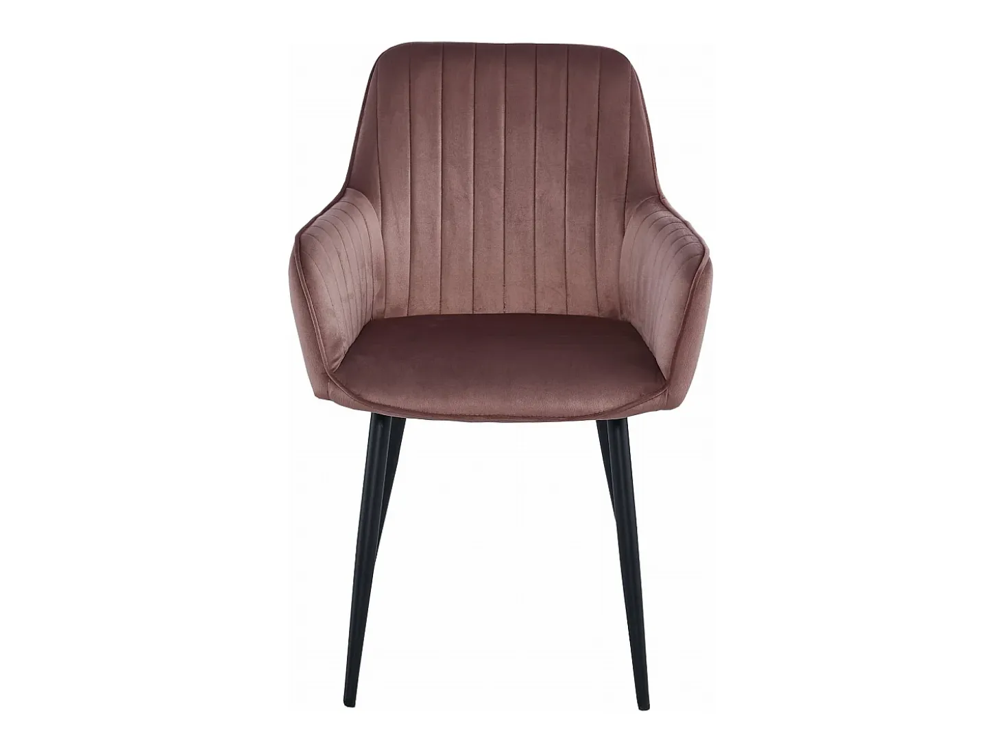 Silla Valora SELO, terciopelo rosa, patas negras, asiento cómodo