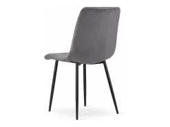 Silla Valora TURIN, terciopelo gris oscuro, diseño ergonómico (x3)