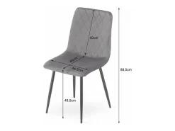 Silla Valora TURIN, terciopelo gris oscuro, diseño ergonómico (x3)