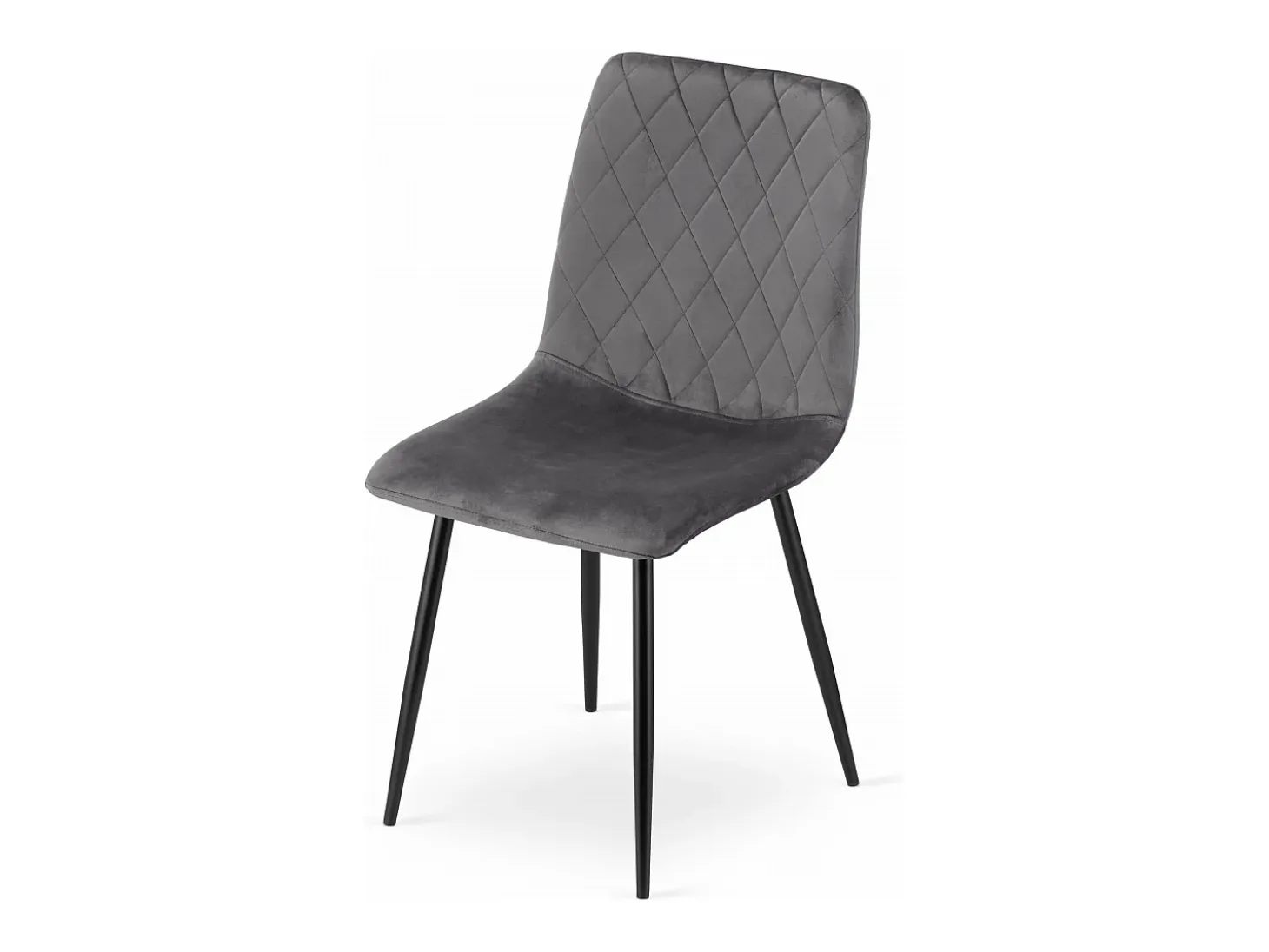 Silla Valora TURIN, terciopelo gris oscuro, diseño ergonómico (x3)