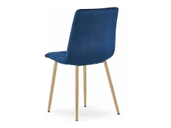 Silla Valora TYRA, tapizada en terciopelo azul marino, con patas color madera (x4)