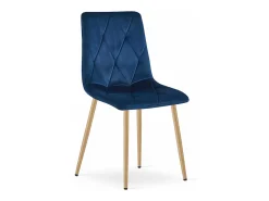 Silla Valora TYRA, tapizada en terciopelo azul marino, con patas color madera (x4)