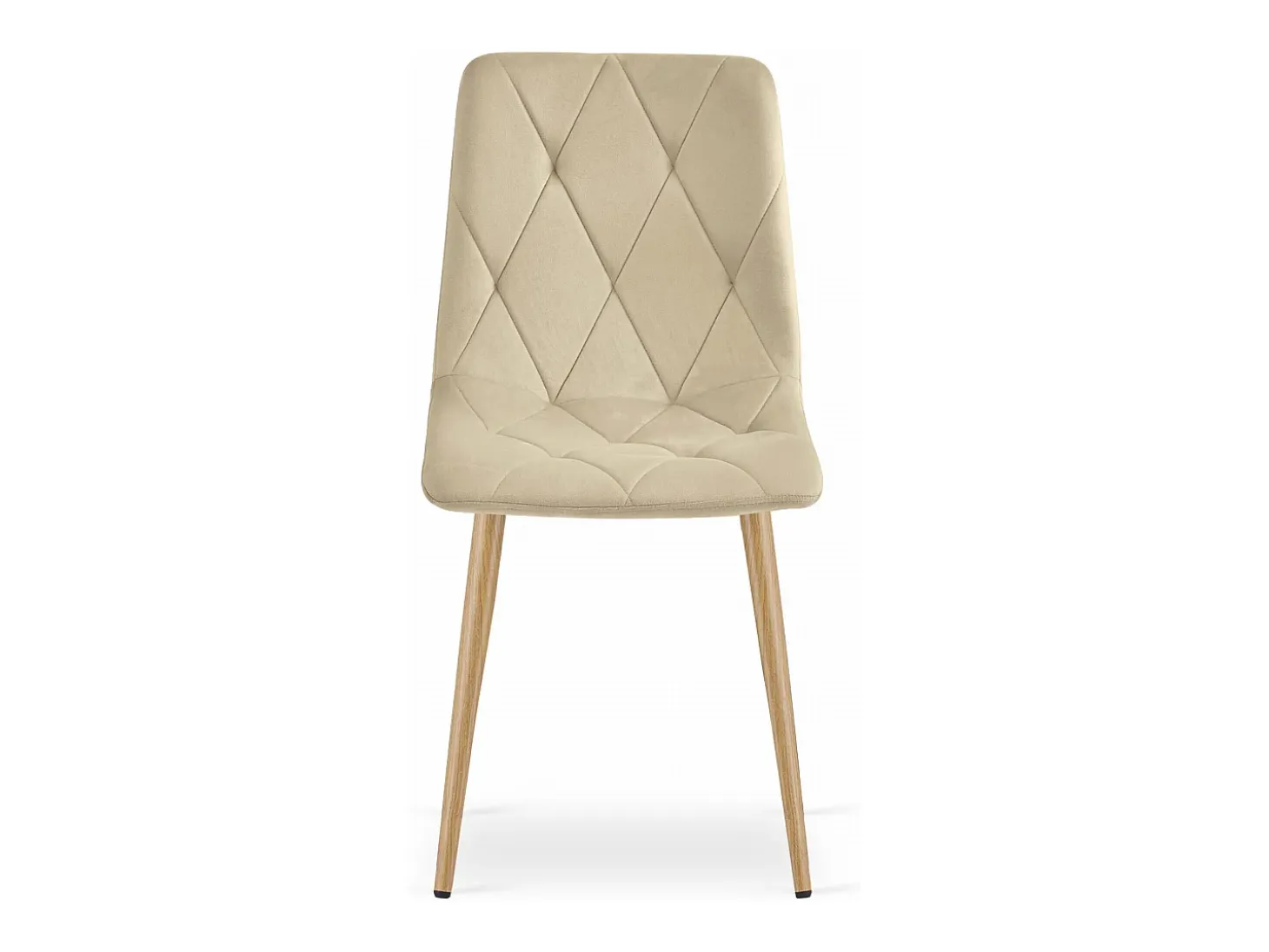 Silla Valora TYRA, tapizada en terciopelo beige claro, con patas color madera (x4)