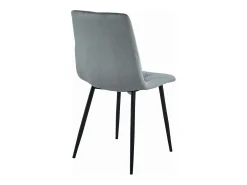 Silla Valora TYRA, terciopelo gris plata / patas negras x 3