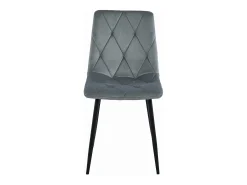 Silla Valora TYRA, terciopelo gris plata / patas negras x 3