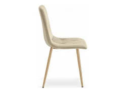 Silla Valora TYRA, terciopelo beige claro, patas color madera
