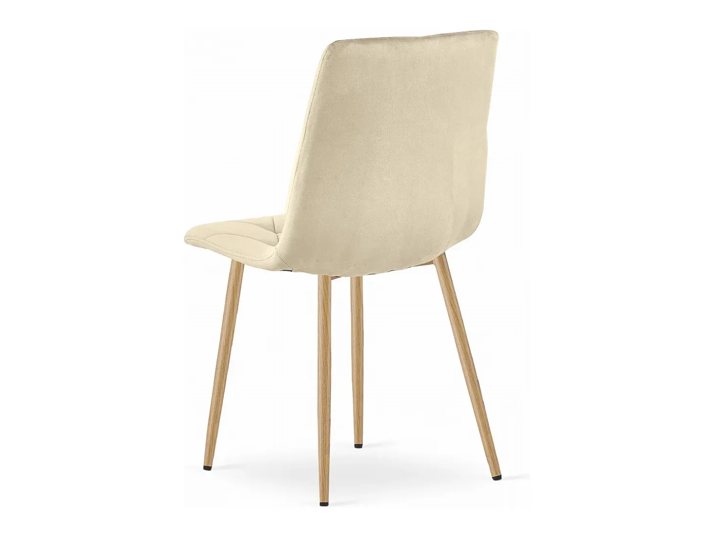 Silla Valora TYRA, terciopelo beige claro, patas color madera
