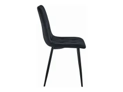Silla Valora TYRA, terciopelo negro, patas metálicas, juego de 2