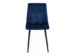 Silla Valora TYRA, terciopelo azul marino, patas negras, juego de 2
