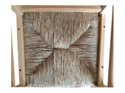 Silla Venecia de madera maciza con asiento de paja teñida natural