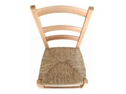 Silla Venecia de madera maciza con asiento de paja teñida natural