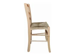 Silla Venecia de madera maciza con asiento de paja teñida natural