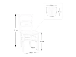 Silla Venecia madera nogal claro asiento macizo