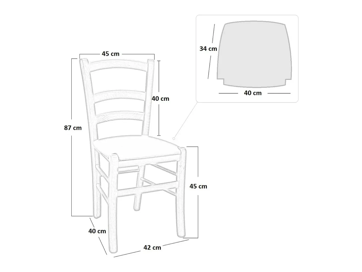 Silla veneciana de madera amarilla con asiento de piel sintética gris claro