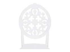 Silla Venus en plástico polipropileno blanco con respaldo decorado, apilable