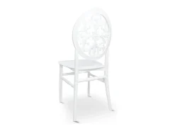Silla Venus en plástico polipropileno blanco con respaldo decorado, apilable