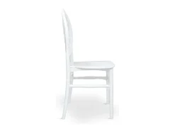 Silla Venus en plástico polipropileno blanco con respaldo decorado, apilable