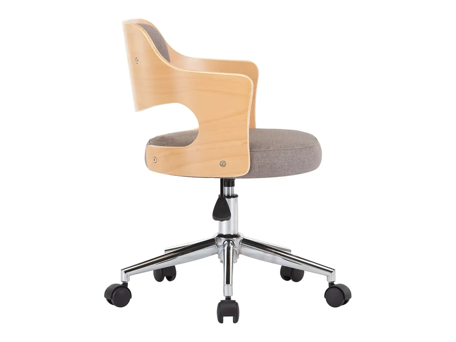 Sillas comedor giratorias 4 unidades madera curvada tela gris taupe