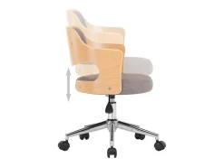 Sillas comedor giratorias 4 unidades madera curvada tela gris taupe