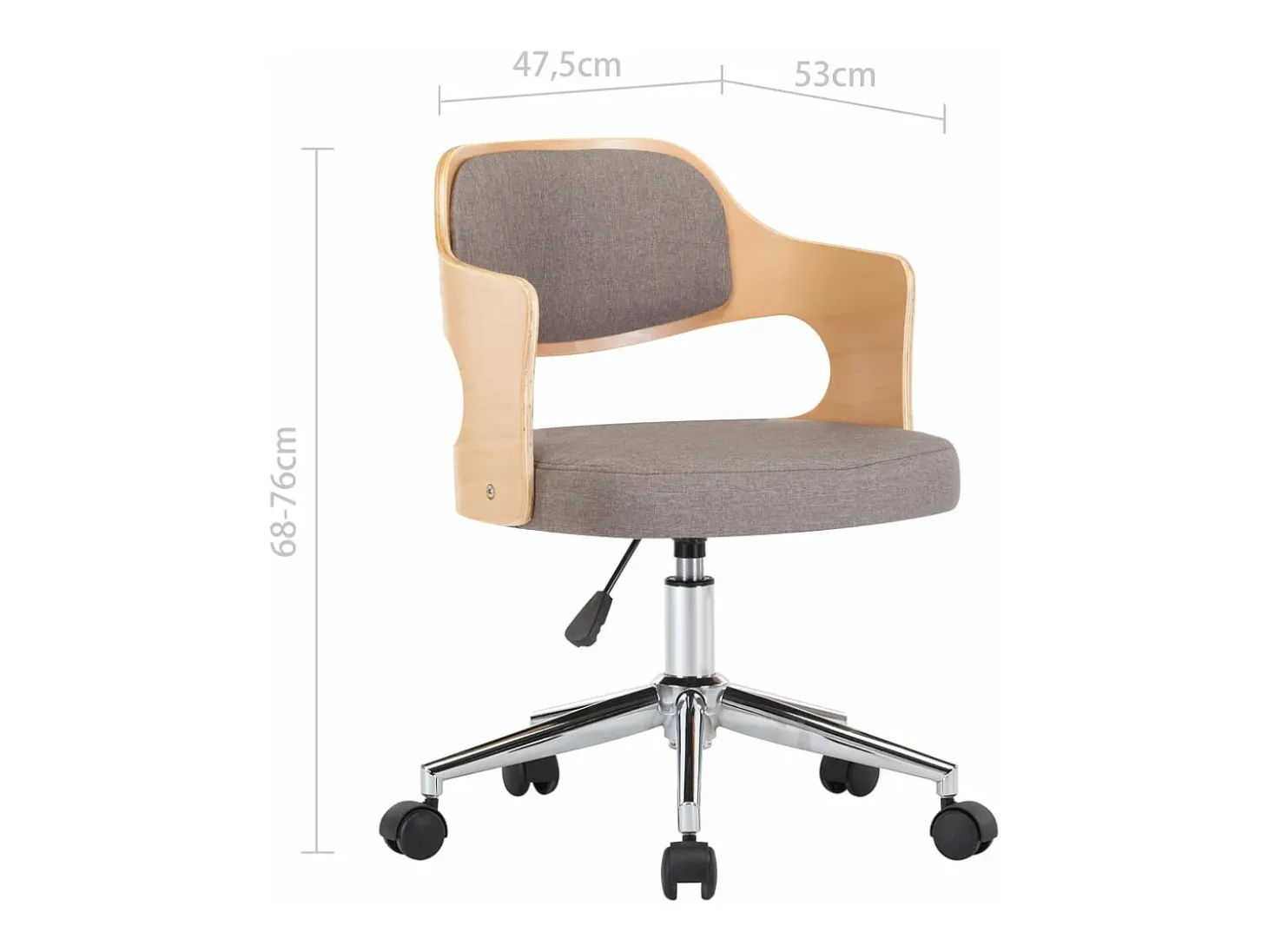 Sillas comedor giratorias 4 unidades madera curvada tela gris taupe