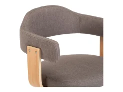 Sillas comedor giratorias 6 unidades madera curvada tela gris taupe