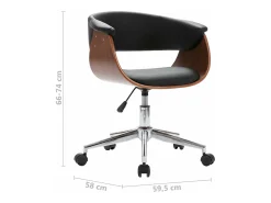 Sillas comedor giratorias 4 unidades cuero sintético negro