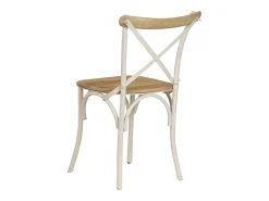 Sillas con respaldo cruzado 6 unidades madera maciza de mango blanco