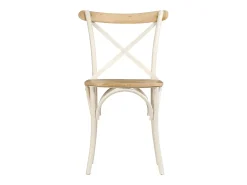 Sillas con respaldo cruzado 6 unidades madera maciza de mango blanco
