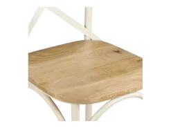 Sillas con respaldo cruzado 6 unidades madera maciza de mango blanco