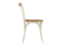 Sillas con respaldo cruzado 6 unidades madera maciza de mango blanco