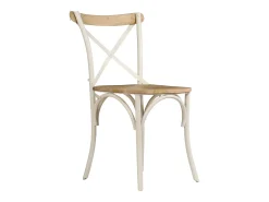 Sillas con respaldo cruzado 6 unidades madera maciza de mango blanco
