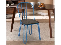 sillas de cocina de acero industrial para bar ferrum - Azul Marino