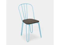 sillas de cocina de acero industrial para bar ferrum - Azul
