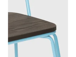 sillas de cocina de acero industrial para bar ferrum - Azul