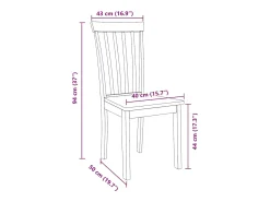 Sillas de comedor 2 unidades madera maciza natural caucho