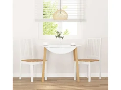Sillas de comedor 2 piezas madera maciza de caucho blanco