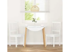 Sillas de comedor 2 piezas madera maciza de caucho blanco